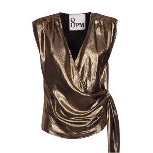 Golden wrap blouse Size S Italian brand 8PM